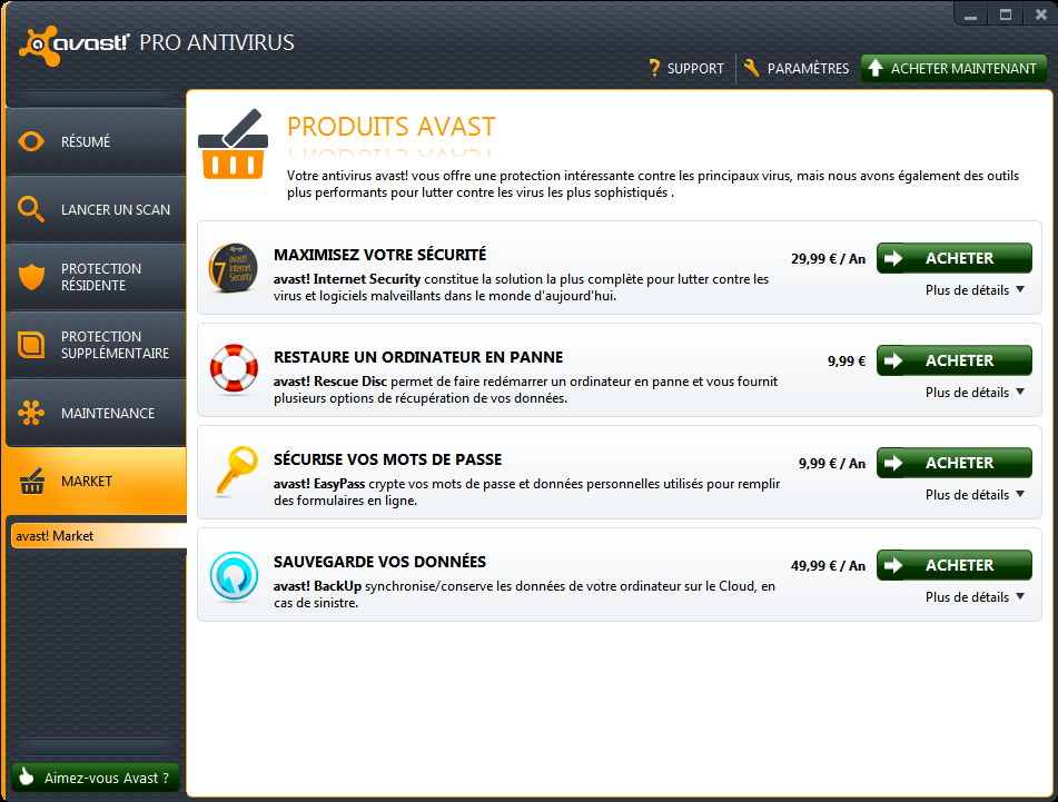 Marketplace Avast 7