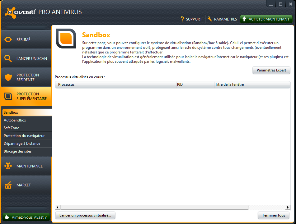 Avast pro antivirus sandbox